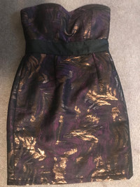 Purple, Gold and Black Dress Size Small
