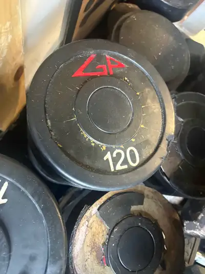  heavy dumbbells - used , View more