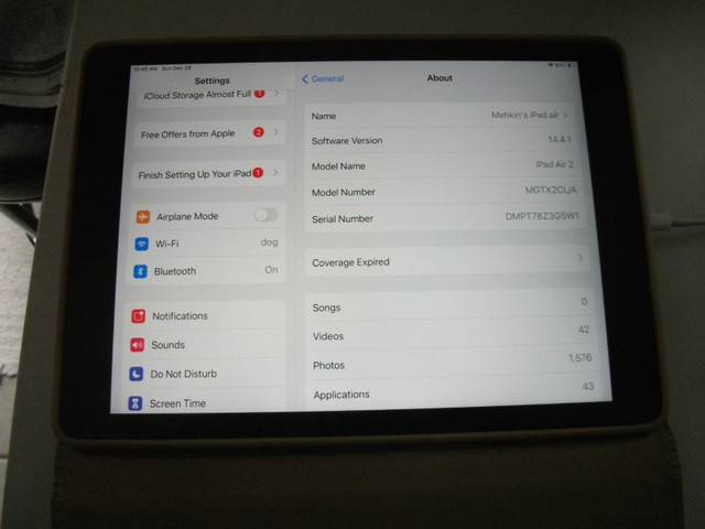 APPLE IPAD AIR 2 128 GB IN EXCELLENCE CONDITION EVERYTHING IN OR in iPads & Tablets in Markham / York Region