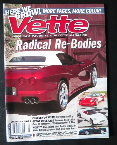 Selon l'ordre: Magasine Vette, Mars 2004: $2. Pamphlet Deluxe sales flyer Corvette 2018, 12 X 9, 60...