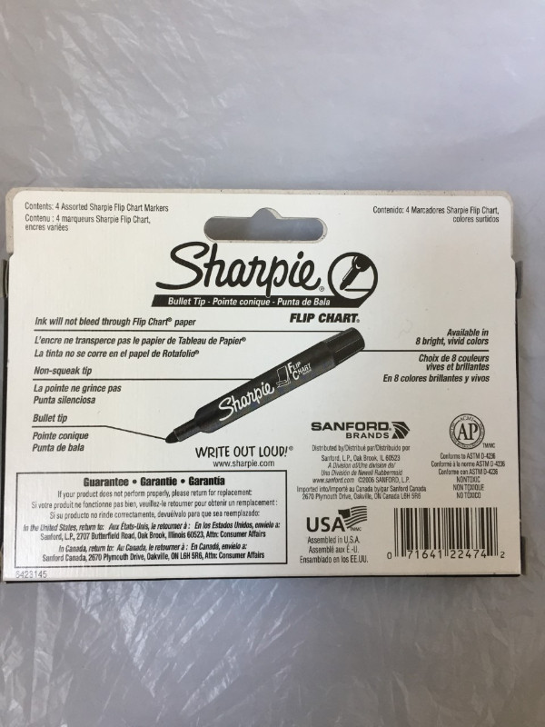 Sharpie Flip Chart Markers Assorted Colours Bullet Tip 4/PK = $4 in Other Business & Industrial in Markham / York Region - Image 3