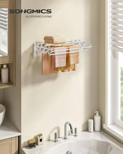 SONGMICS Clothes Drying Rack, Wall-Mounted Drying Rack Clothing,, View more