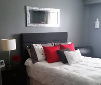 Queen Size Padded Headboard and Frame