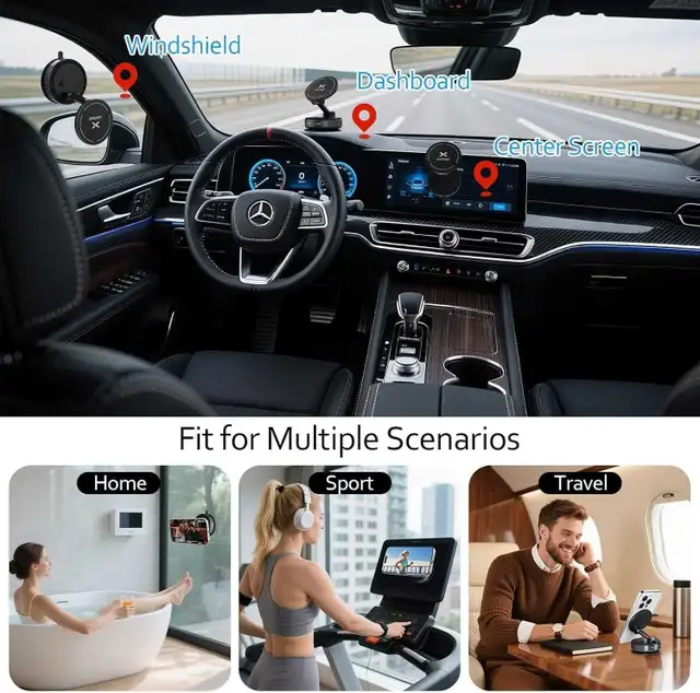 Vacuum Magnetic Phone Holder for Car 360 Adjustable 96LBS Ult in General Electronics in Oakville / Halton Region - Image 3