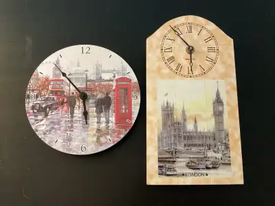 Clocks w “London” Scenes - $5 each - Read ad/2 Pics, View more