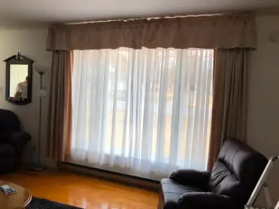 For sale curtains, rod and sheer curtains 7 feet high x 10 feet wide