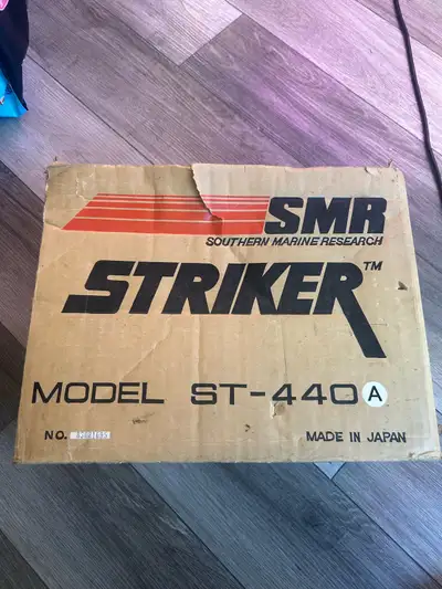 Here is a Southern Marine Research (SMR) Striker ST-440A depth finder, a vintage piece of marine tec...