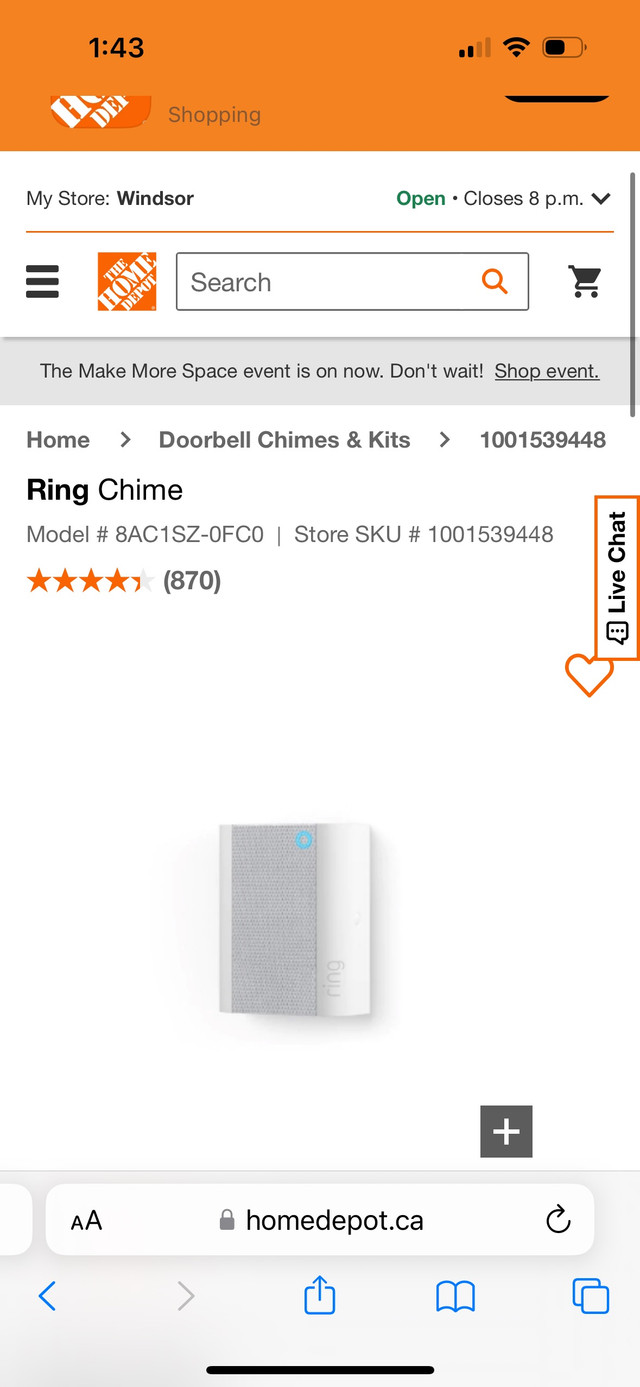 Ring doorbell with chime  in Security Systems in Windsor Region - Image 2