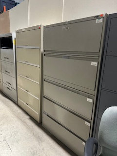 5 Drawer Lateral Metal, Lockable File Cabinets, beige, grey in Bookcases & Shelving Units in Kitchener / Waterloo - Image 3