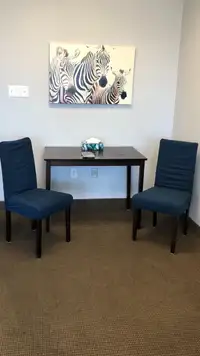 Apartment size dining table with two chairs 