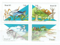 BRASIL. Se-Tenant de 4 timbres neufs, 1981.