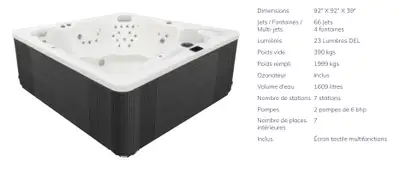 Spa Dynasty Palma 2019 – 7 places Modèle haut de gamme – idéal pour détente et hydrothérapie complèt...