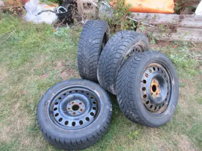 Mazzini brand.Snow leopard. 215/50R17. Mounted and balanced on steel rims. Tread depth 5 and 6/32's....