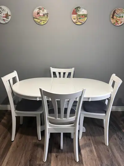 Solid wood kitchen / dining table with 4 chairs, View more
