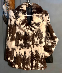 Vintage dappled rabbit fur jacket