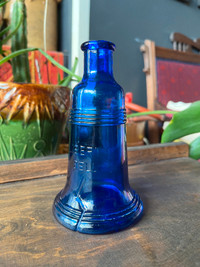 Vintage Repro Liberty Bell Bottle f. Cobalt Glass