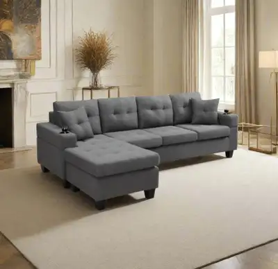 Best Sofa Sale in Town L Sectional Sofa Reversible Couch Comfort, View more