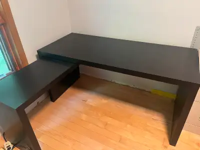 MALM desk with pullout panel, View more