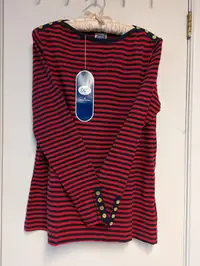 New, Women's Top, Long Sleeve, Boat Neck, Size L