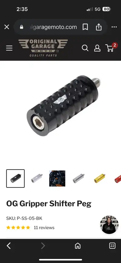 Brand new set of Original Garage Gripper shifter / brake pegs. Bought new last week but went a diffe...