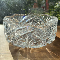 Vintage Cut Crystal 8” Round Bowl (EUC)