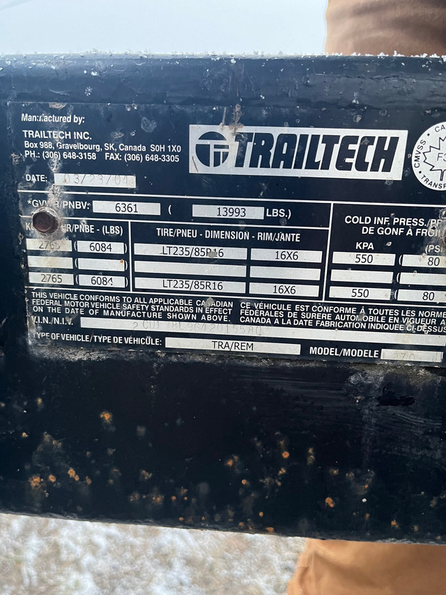 20 ft 7 ton tandem trail tech trailer in Other in Trenton