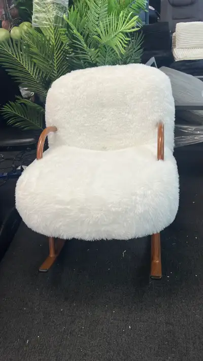 White Plush Nursery Rocking Chair with Home Living Accents, View more