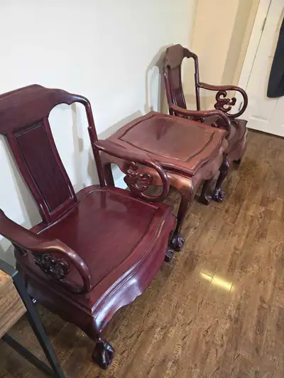Solid Wood Chair Set + Side Table, View more