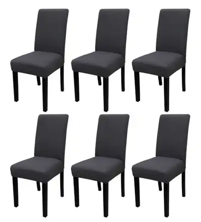 6-Piece Dining Chair Slipcovers (Dark Grey) Never Used, View more