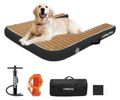 In great condition. Small dirty spots Large Pup Plank Float Floating Ramp Ladder Up to 200 lbs Dog W...
