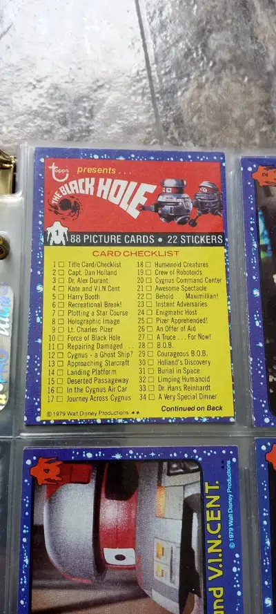 1979 Topps "The Black Hole" complete set, View more