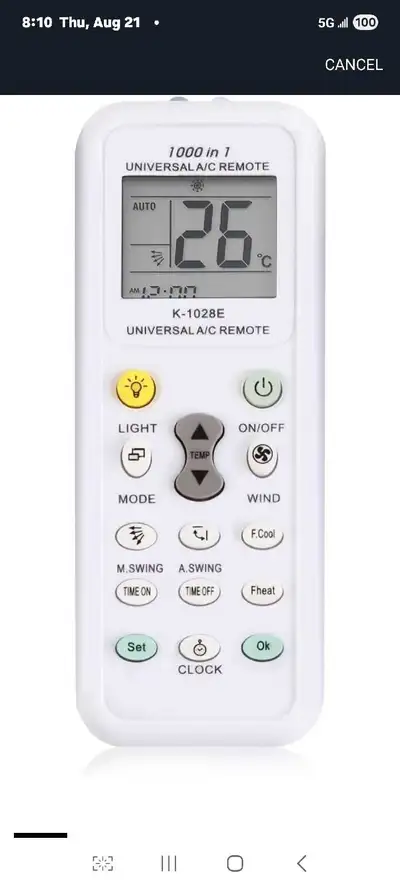 K-1028E Universal Air Condition Remote Controller Compatible for, View more