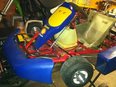 I AM WILLING TO CONSIDER TRADING A RACING GO KART FOR A GOOD OR NEWER DAMAGED MOTORCYCLE WITH OR WIT...
