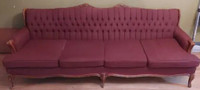 VINTAGE FURNITURE:COUCH,3 PC SET, PULLOUT BED,TABLE W/CHAIR