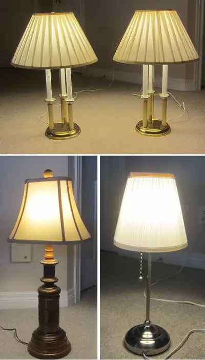 Four Table Lamps Available - Three Have Tri-Light Sockets, View more
