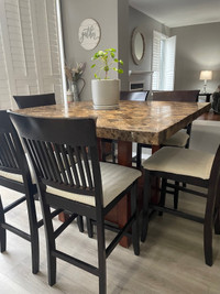 Counter height table with 6 chairs