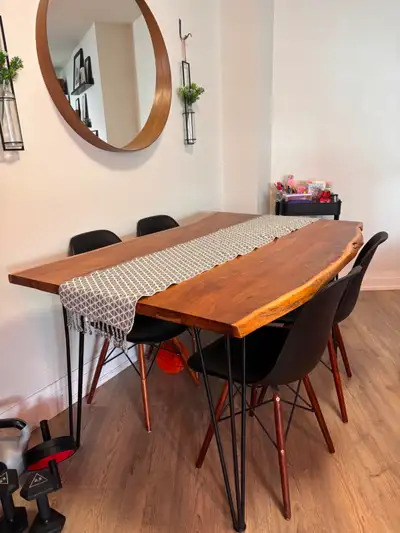 Structube live edge wood dining room table and chairs, View more