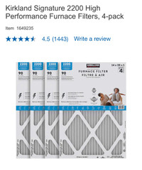 Kirkland furnace filter 4pack 