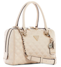 Guess Women's Cessily Quilted Satchel Handbag - Stone - New