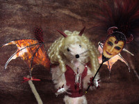 Devina the Costumed Rat - mohair lady rat toy - artist made