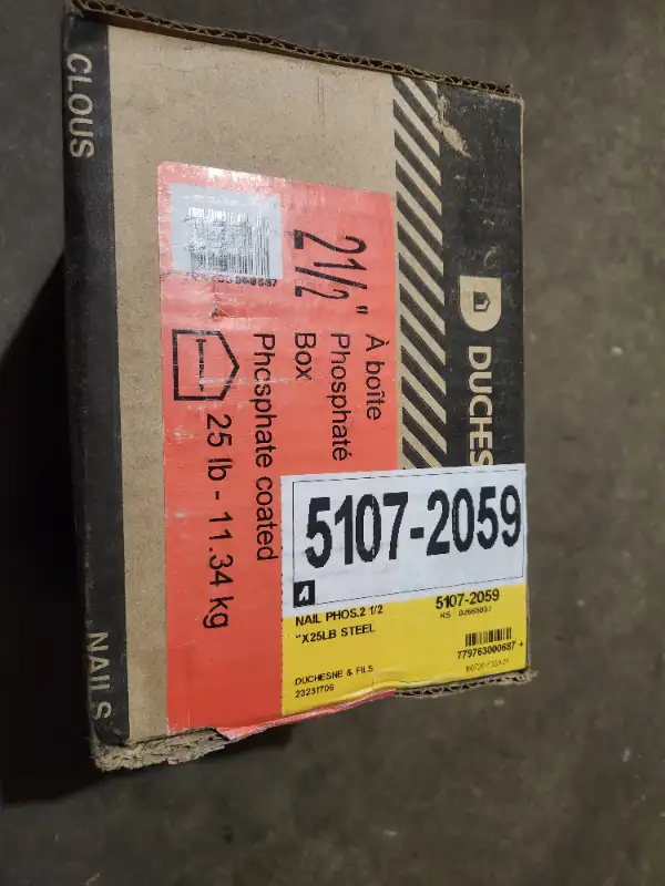 Nails (50 LBS) Phosphate Coated.2x 25LB Cases 2.5 inch in Hardware, Nails & Screws in Edmonton - Image 7