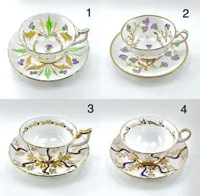 royal Chelsea handpainted teacups (priced per), View more