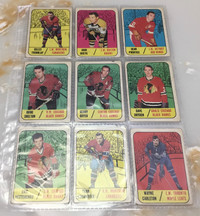 17 VTG 1967-68 NHL Topps Hockey cards, printed in Canada. $250