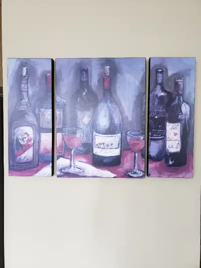 Wine Picture - 3 piece canvas wall art collage, View more
