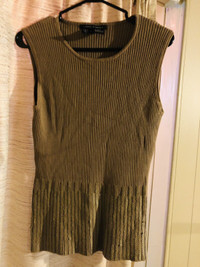 Toffee Ribbed Vest Size L