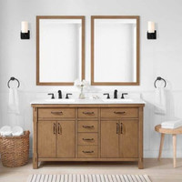 BRAND NEW Bellington 60" Double Sink Vanity in Almond Toffee