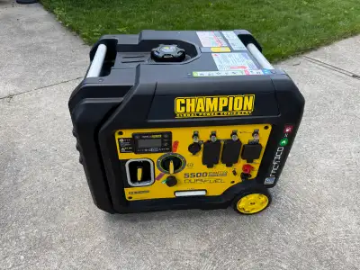 Brand new Champion Generator 5500 Dual Fuel * 224cc engine *Dual fuel (gasoline and propane * Invert...