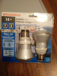 New 14W Sylvania FLOOD energy saving mini twister 2pk. per bulb
