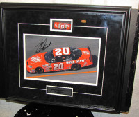 Tony Stewart NASCAR Signed Frame with replica of # 20 car