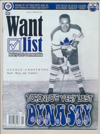 RARE GEORGE ARMSTRONG TORONTO MAPLE LEAFS WANT LIST MAG COVER